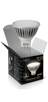 Лампа Gauss LED EB101505205 5W GU5.3 4100K