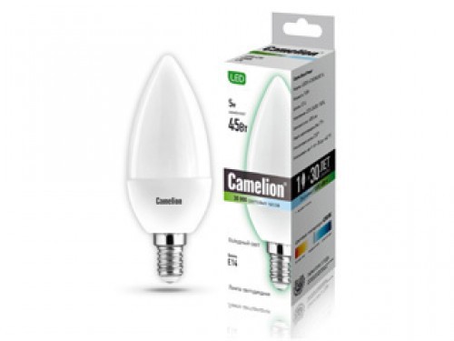 Лампа светодиодная Camelion LED5-C35-D/830/E14 Диммируемая