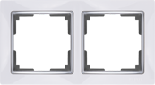 Рамка на 2 поста Werkel W0021901 (WL03-Frame-02 Белый/серебро)