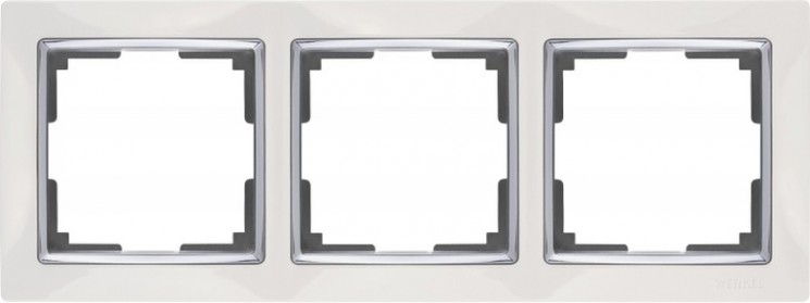 Рамка на 3 поста Werkel W0031901 (WL03-Frame-03 Белый / серебро)