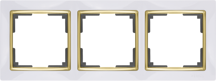Рамка на 3 поста белый/золото Werkel W0031933 (WL03-Frame-03-white-GD Snabb)