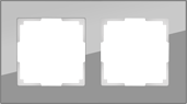 Рамка на 2 поста серый,стекло Werkel W0021115 (WL01-Frame-02 Favorit)