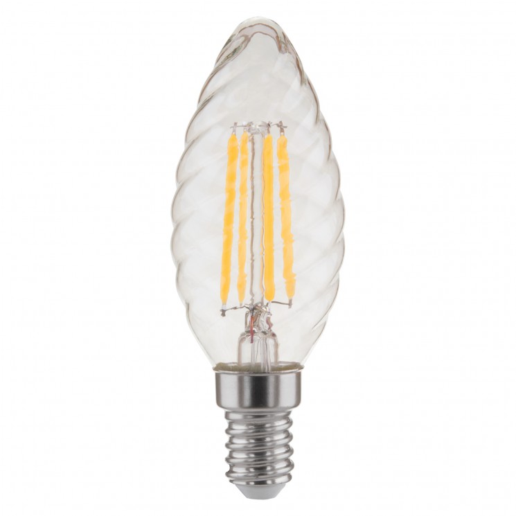 Светодиодная лампа Eurosvet свеча витая F 7W 4200K E14 прозрачный (BL129)