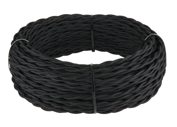 Ретро кабель витой  2х2,5 черный Werkel W6452608