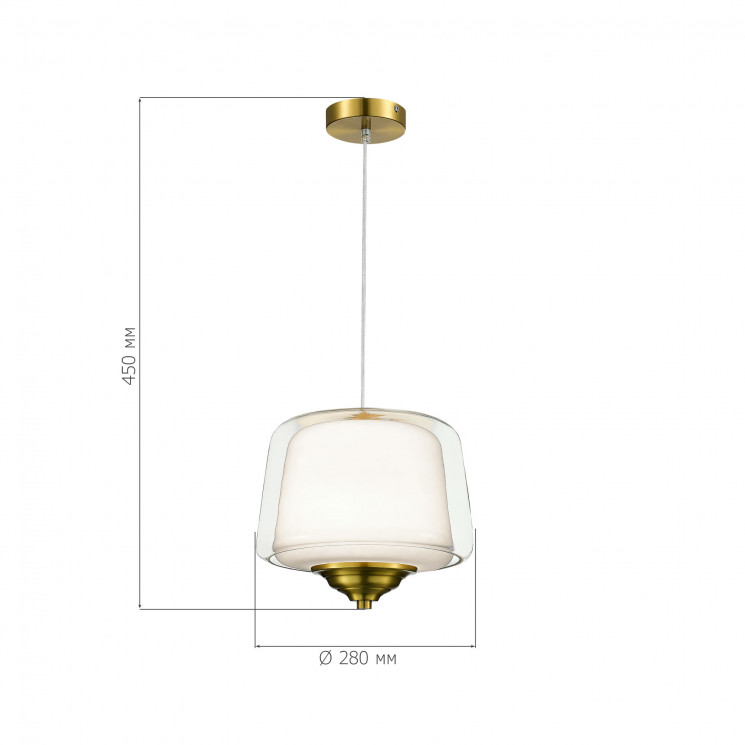 Светильник подвесной ST Luce Латунь/Белый, Прозрачный LED 1*18W 3000K        SL6127.303.01