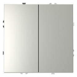 Выключатель двухклавишный VOLTUM VLS020105 сталь