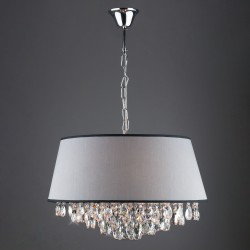 Подвесной светильник Eurosvet 10092/5 хром/прозрачный хрусталь Strotskis Opera