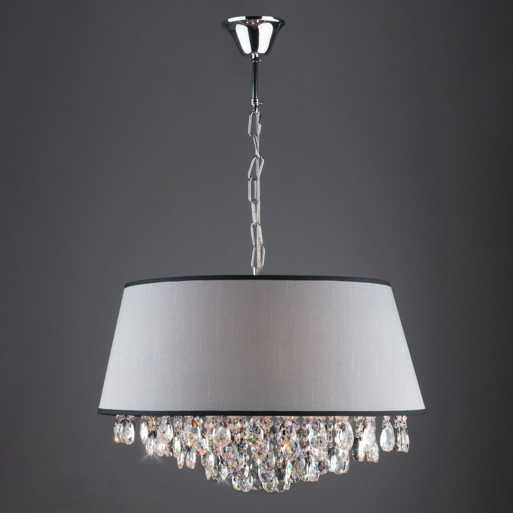Подвесной светильник Eurosvet 10092/5 хром/прозрачный хрусталь Strotskis Opera
