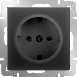 Розетка с заземлением и шторками  черный матовый Werkel W1171108 (WL08-SKGS-01-IP44)