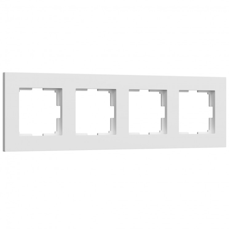 Рамка на 4 поста Slab (белый матовый) Werkel W0042961
