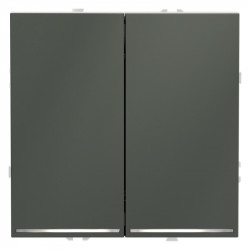 Выключатель двухклавишный проходной VOLTUM VLS020406 титан