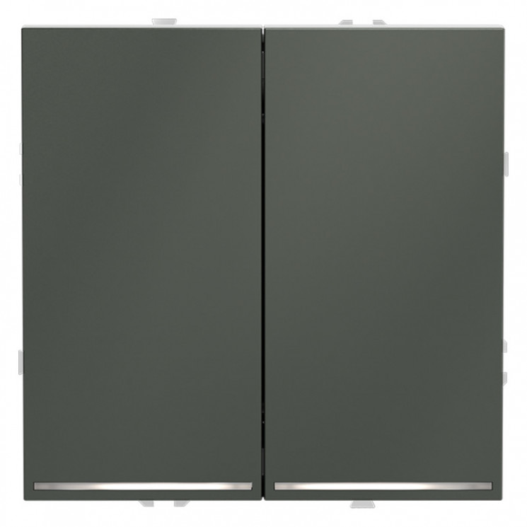 Выключатель двухклавишный проходной VOLTUM VLS020406 титан