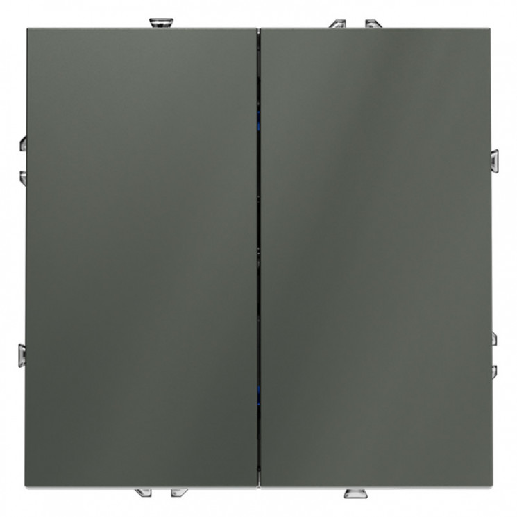 Выключатель двухклавишный VOLTUM VLS020106 титан