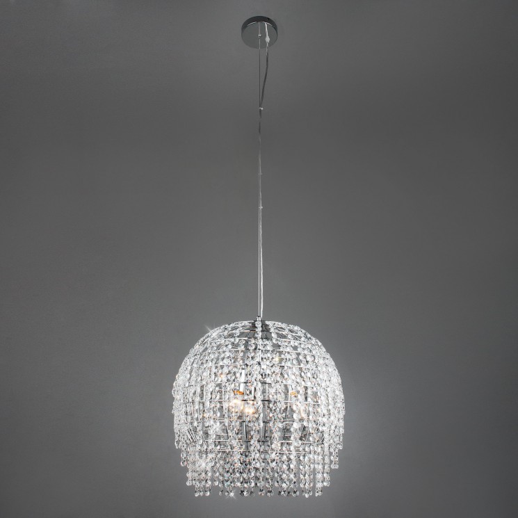 Подвесной светильник Eurosvet 10091/3 хром/прозрачный хрусталь Strotskis Oliver