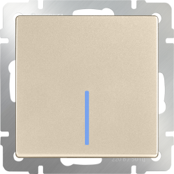 Выключатель одноклавишный с подсветкойшампань Werkel W1110103 (WL11-SW-1G-LED)