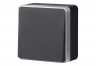 Выключатель одноклавишный Gallant черный с серебром Werkel W5010035