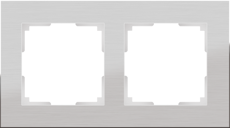Рамка на 2 поста алюминий Werkel W0021706 (WL11-Frame-02 Aluminium)