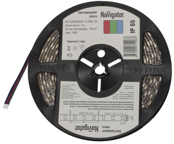 СД Лента Navigator 71 428 NLS-5050RGB30-7.2-IP65-12V R5