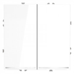 Выключатель двухклавишный VOLTUM VLS020201 белый глянец