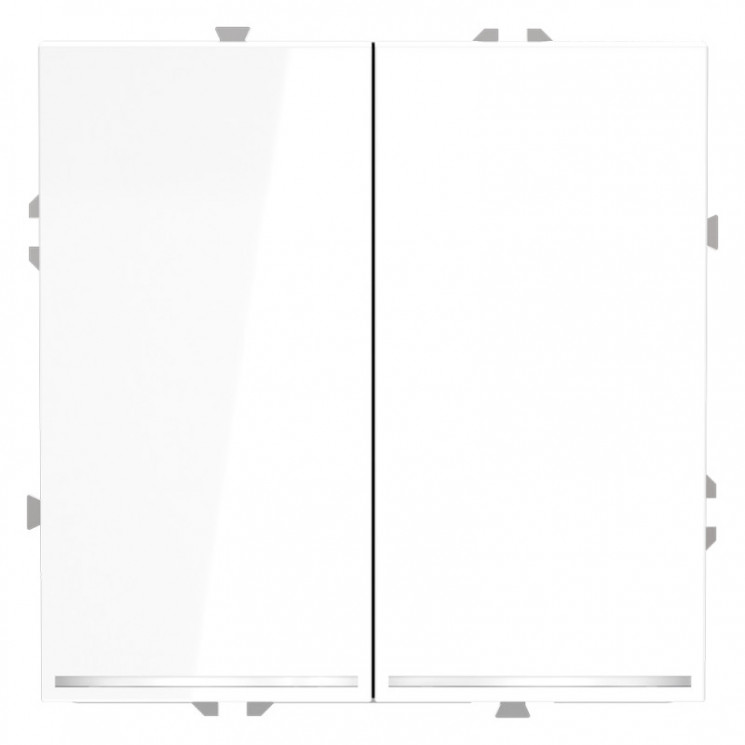 Выключатель двухклавишный VOLTUM VLS020201 белый глянец