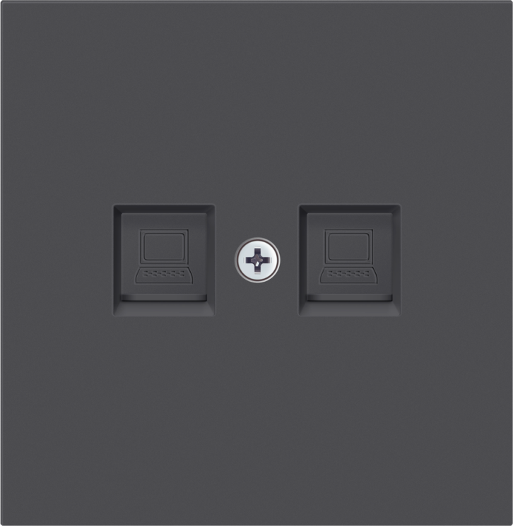 Накладка для розетки Donel RJ45, 2-я, черный, серия R98 DA86928