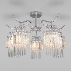 Люстра на штанге Eurosvet 10119/5 хром/прозрачный хрусталь Strotskis Sevilia