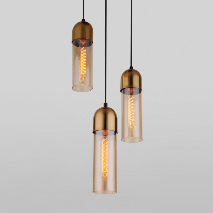 Подвесной светильник Eurosvet 50180/3 янтарный Airon