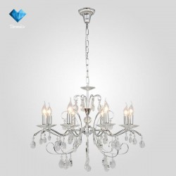 Люстра Eurosvet 10059/8 хром/прозрачный хрусталь Strotskis