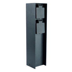 Розетка уличная Feron 52184 TM200, 220-230V, 16A, IP44, 70*70*300мм, черный
