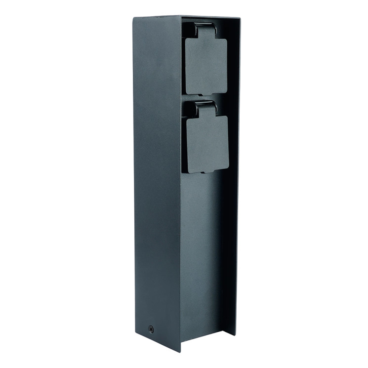 Розетка уличная Feron 52184 TM200, 220-230V, 16A, IP44, 70*70*300мм, черный