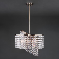 Подвесной светильник Eurosvet 10090/5 античная бронза/прозрачный хрусталь Strotskis Leoni