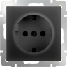 Розетка с заземлением Werkel W1171008 (WL08-SKG-01-IP20) черный матовый