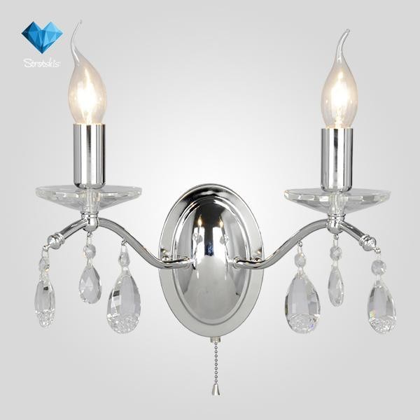Бра Eurosvet 10059/2 хром/прозрачный хрусталь Strotskis
