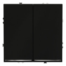 Выключатель двухклавишный VOLTUM VLS020208 черный