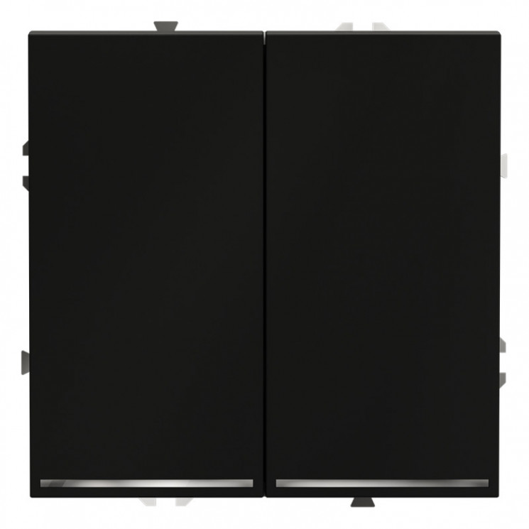 Выключатель двухклавишный VOLTUM VLS020208 черный