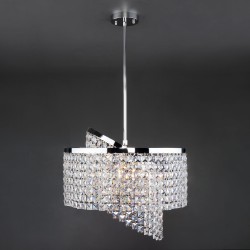 Подвесной светильник Eurosvet 10090/5 хром/прозрачный хрусталь Strotskis Leoni
