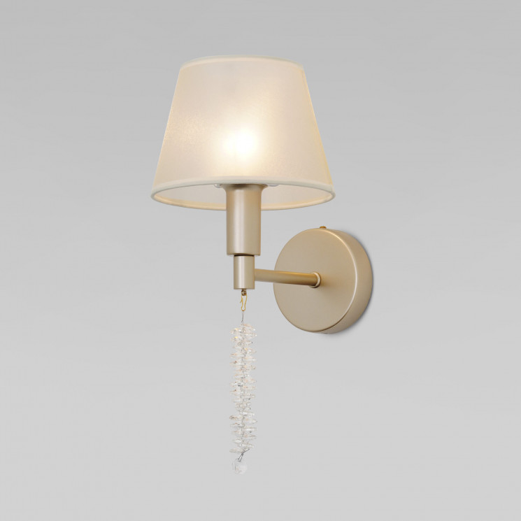 Настенный светильник с тканевым абажуром Eurosvet 60148/1 матовое золото Charuel