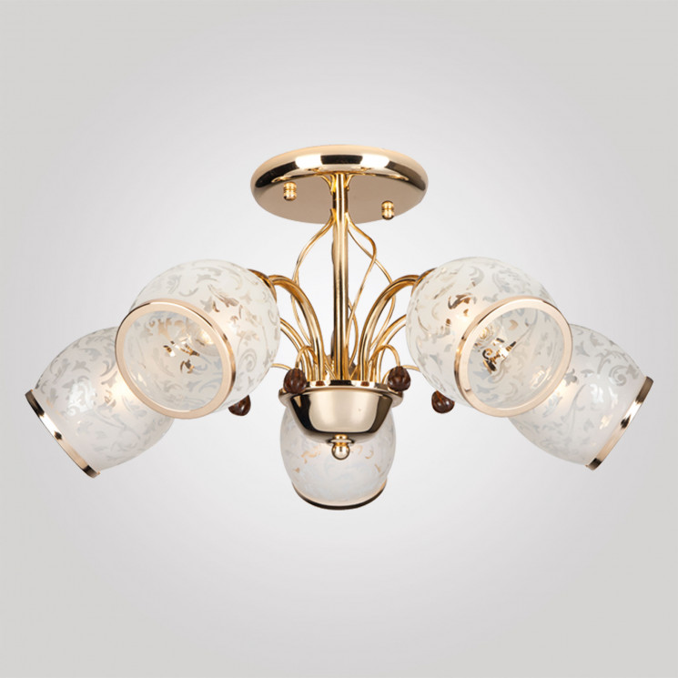 Потолочная люстра со стеклянными плафонами Eurosvet 30026/5 золото