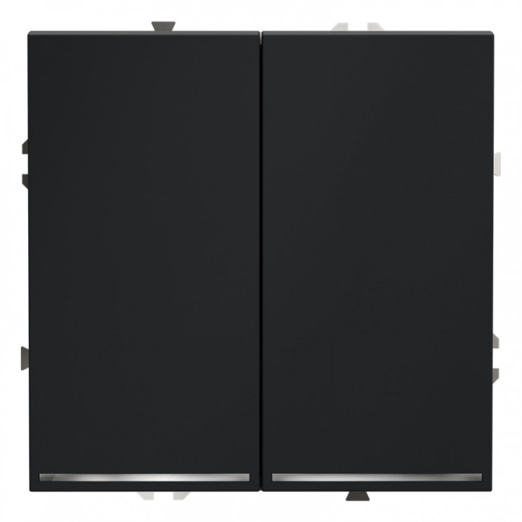 Выключатель двухклавишный VOLTUM VLS020207 графит