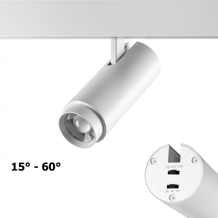 Трековый светильник для низковольтного шинопровода с переключателем цветовой температуры и мощности Novotech FLUM 359206