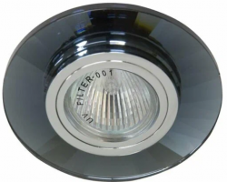 Светильник встраиваемый точечный Feron 8130-2 серебро/серое стекло MR11 G4(Ск)