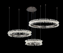 Kink Light 08246,29PA Подвес диммируемый Лаура черный жемчуг d40+60+80 h150 Led 110W (4000K) с пультом ДУ