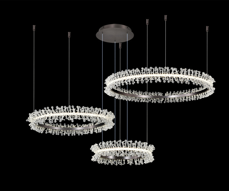 Kink Light 08246,29PA Подвес диммируемый Лаура черный жемчуг d40+60+80 h150 Led 110W (4000K) с пультом ДУ