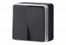 Выключатель  двухклавишный Gallant W5020035 (WL15-03-01) черный /хром