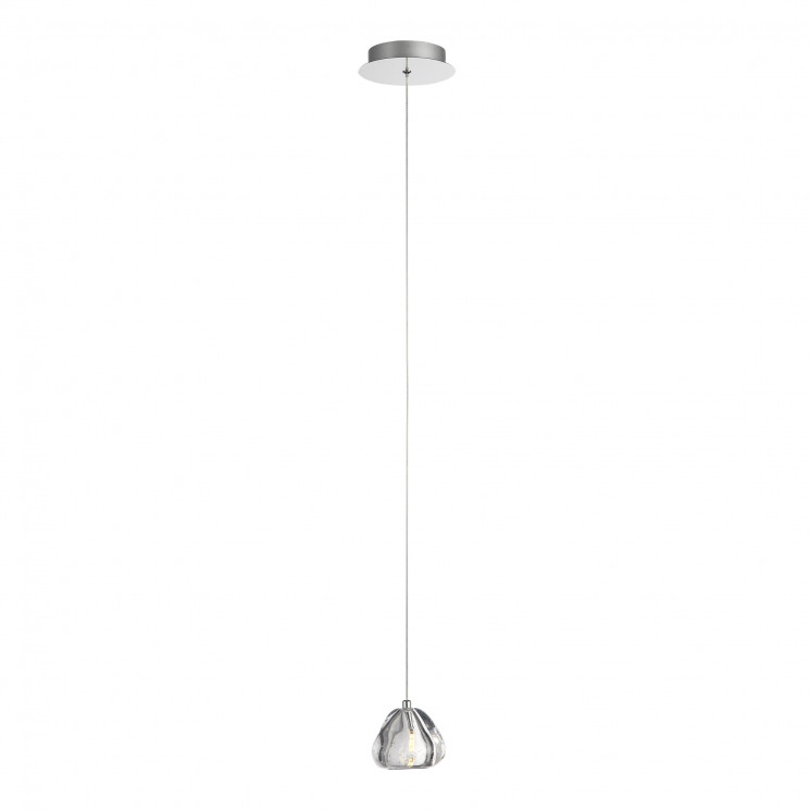 Светильник подвесной ST Luce Хром/Прозрачный с пузырьками воздуха LED 1*3W 3000K      SL6017.101.01