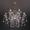 Подвесная люстра с хрусталем Eurosvet Brezza 10107/8 хром/дымчатый хрусталь Strotskis
