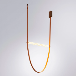 Подвесной светильник Divinare ALMATO 1128/34 SP-140 39Вт 3000К Н210 см W96-140 см D4,6 см коричневый/прозрачное стекло