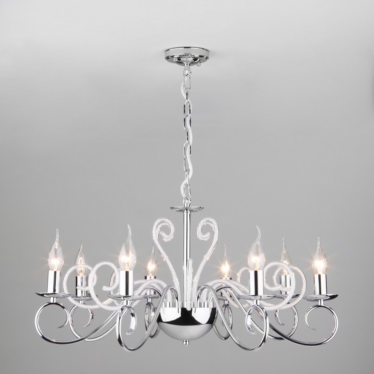 Подвесной светильник Eurosvet 60090/8 хром Silva