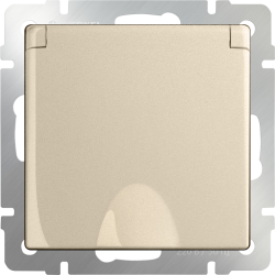 Розетка влагозащ. с зазем. с защит. крышкой и шторками шампань Werkel W1171211 (WL11-SKGSC-01-IP44)