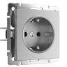 Розетка с заземлением, безвинтовой зажим Werkel W1171306 (WL06-10-01 серебро)